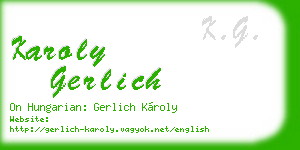 karoly gerlich business card